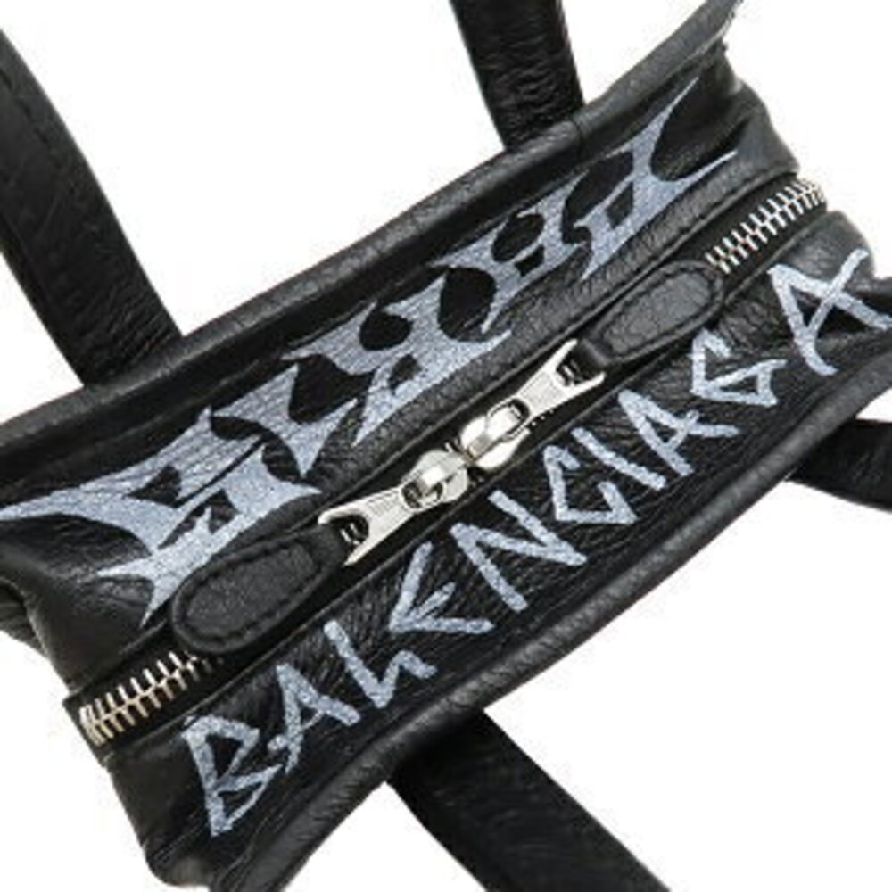 Balenciaga Shopper Graffiti XXS Black Bag Leather Bazaar - Picture 6 of 9